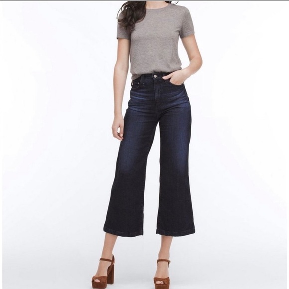 Ag Adriano Goldschmied Denim - AG Adrianno Goldschmeid Yvette High Rise Wide leg Crop Jeans